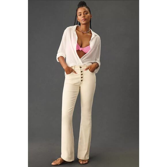 NWT Pilcro The Icon High-Rise Button-Up Flare Jeans-31 waist - Picture 2 of 6